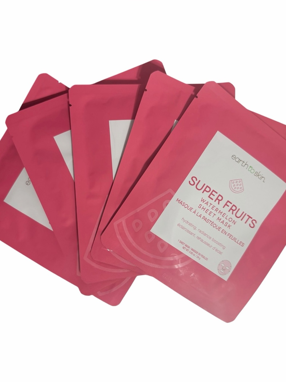 Set of 5: Earth to Skin Super Fruits Watermelon SHEET MASK ~ New / Sealed